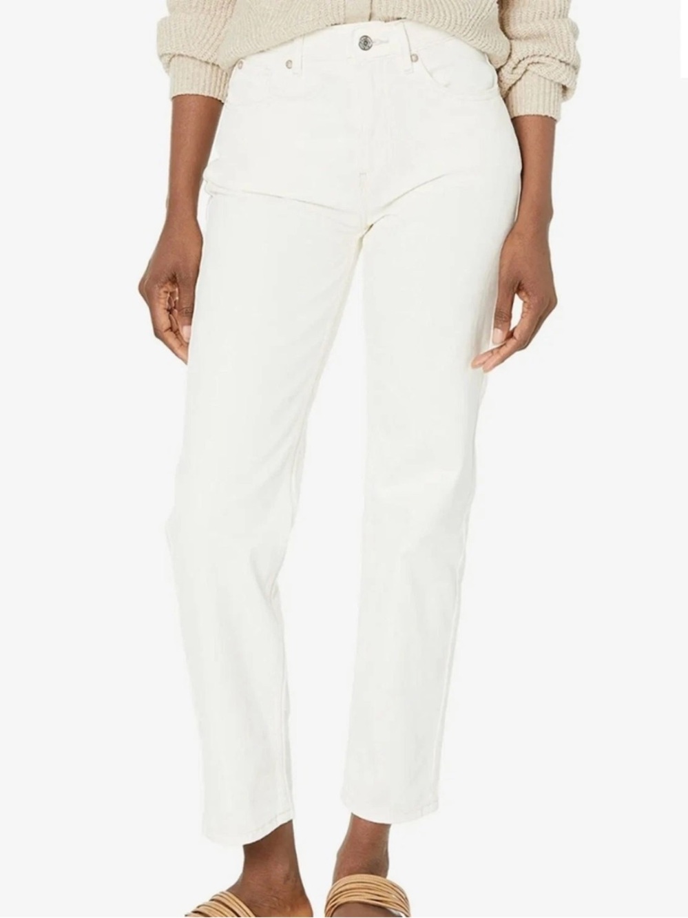 We The Free Pacifica Jeans Women’s 28 White High Rise Slim Straight 100% Cotton